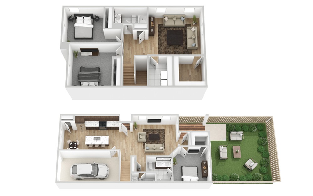 Goldfinch Floorplan 3 bedroom townhome for rent Frederick MD The Foundry at Renn Quarter
