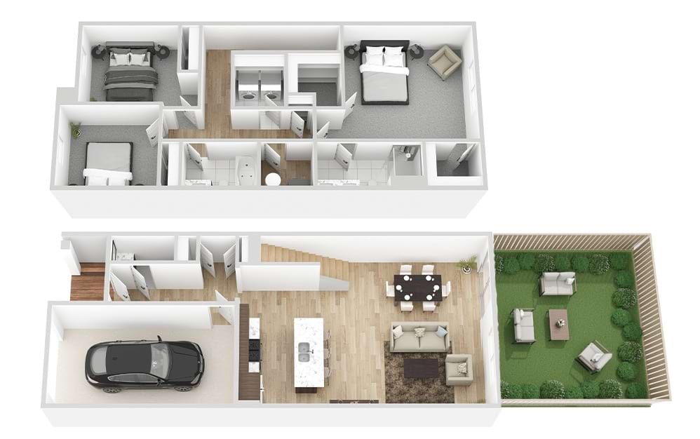 3-Bedroom townhome with 2-level living at Foundry in Frederick