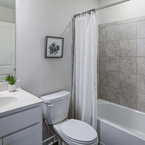 Bathroom options with thoughtful details a bathroom with a tub toilet and sink